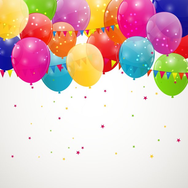 彩色光泽气球背景图片下载
