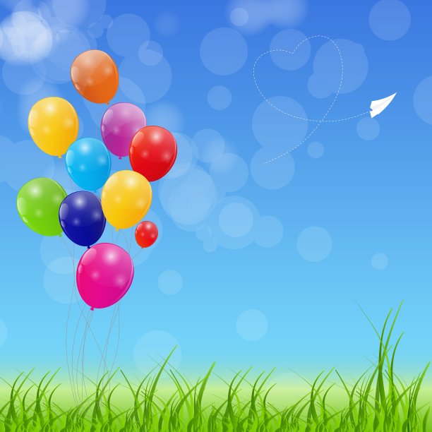 彩色光泽气球背景图片下载