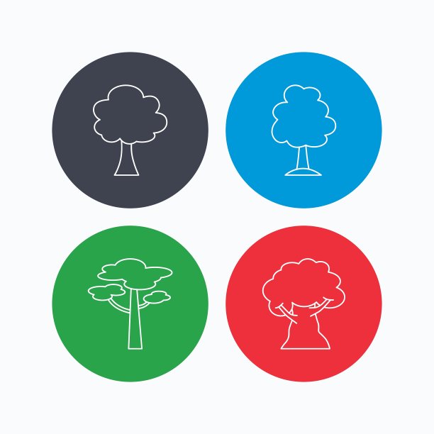 松树和橡树的图标图片下载