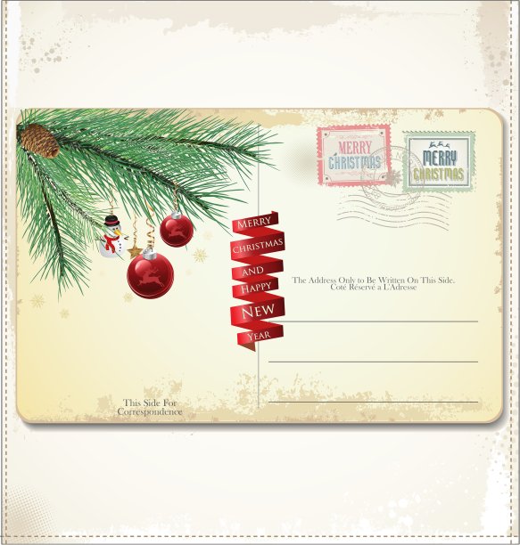 古老的圣诞贺卡图片下载