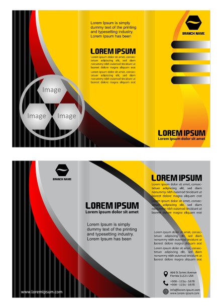 现代三折宣传册设计模板图片下载