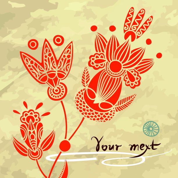 垃圾摇滚背景上的花卉元素图片下载