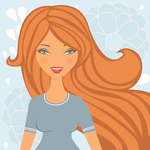 长着一头红色长发的漂亮女人图片下载