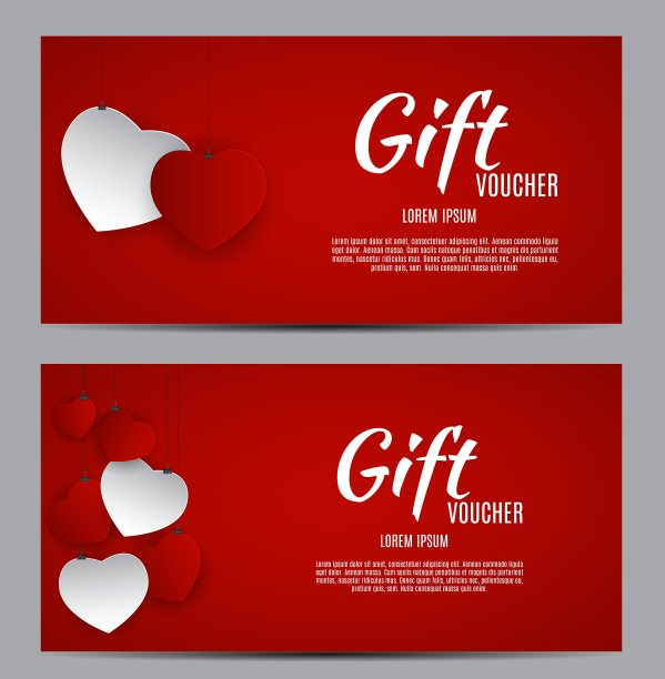 情人节心形象征爱和礼物卡图片下载