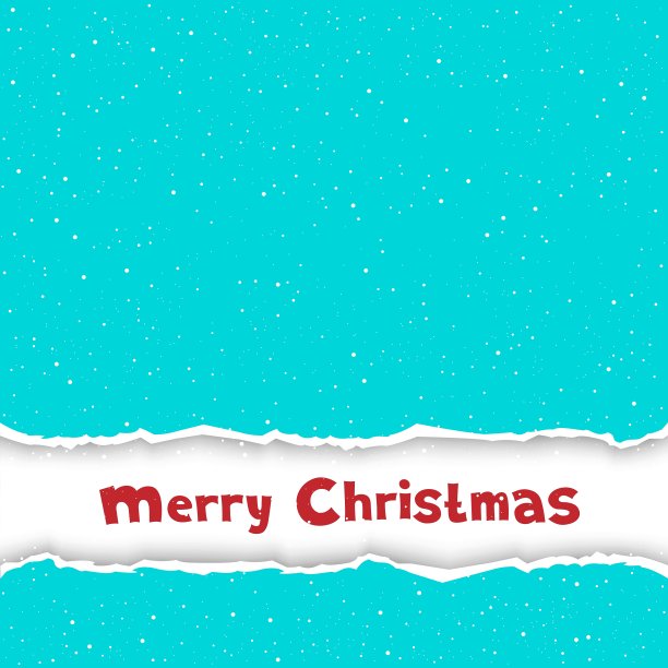 圣诞贺词撕破蓝纸图片下载