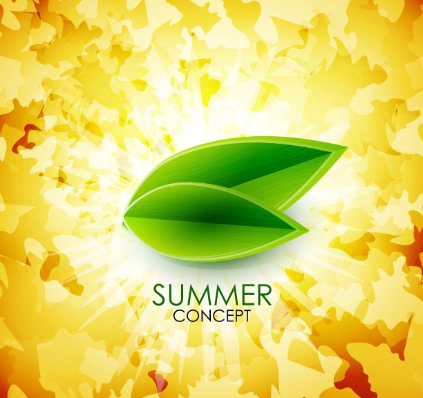 夏日叶子亮晶晶的背景图片下载