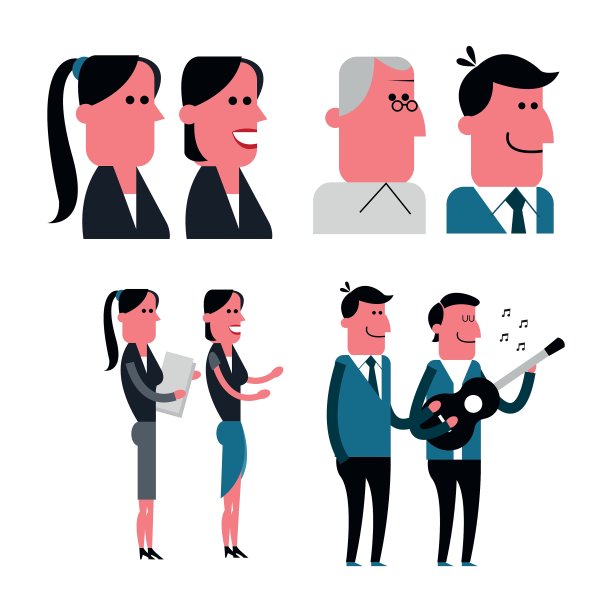 男人和女人卡通人物设计图片下载