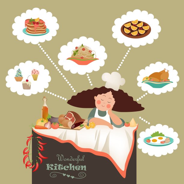 女人在想该煮什么图片下载