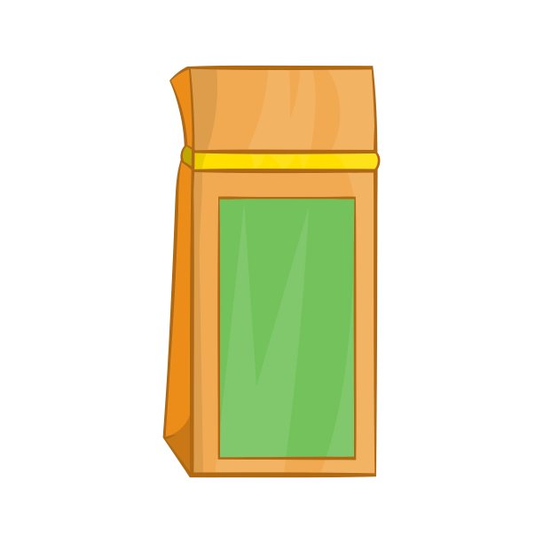 茶叶包装在一个纸袋图标卡通风格图片下载