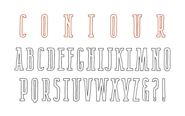 轮廓窄衬线字体图片下载