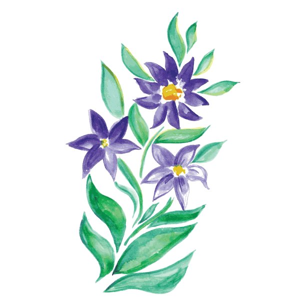 小小的美丽的水彩花束图片下载