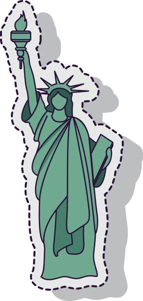 自由女神像孤立的图标图片下载