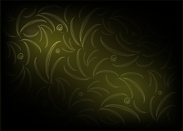 绿色复古墙纸与树叶图案图片下载