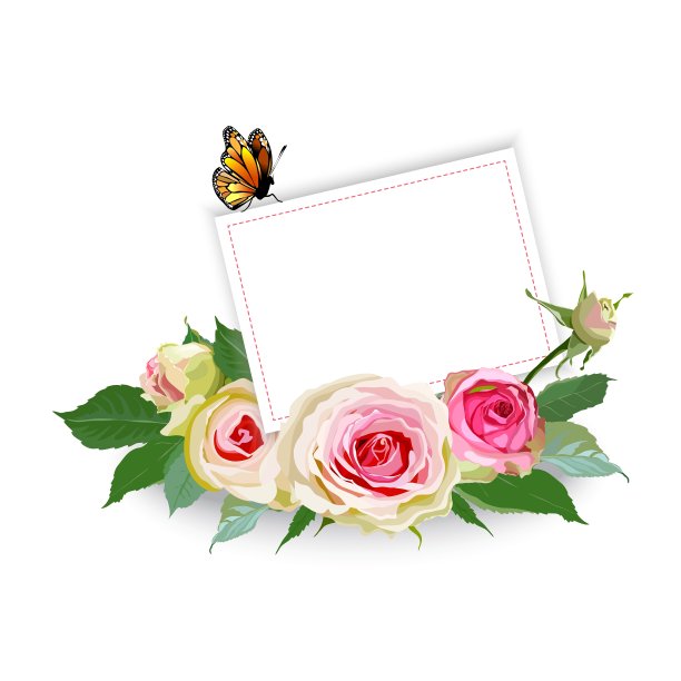 花背景与粉色玫瑰图片下载