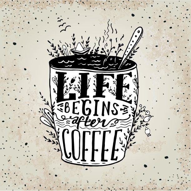 短语生活在咖啡杯卡之后开始图片下载