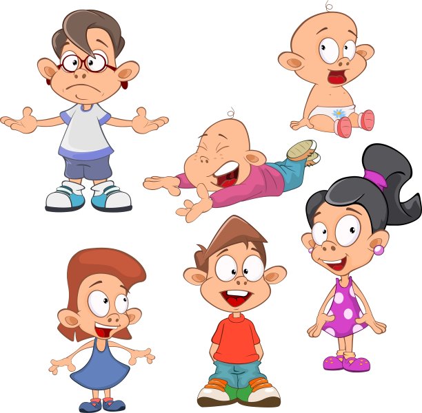 可爱的小女孩和男孩图片下载