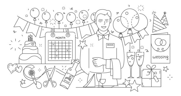 线条风格的设计理念特别的活动和图片下载