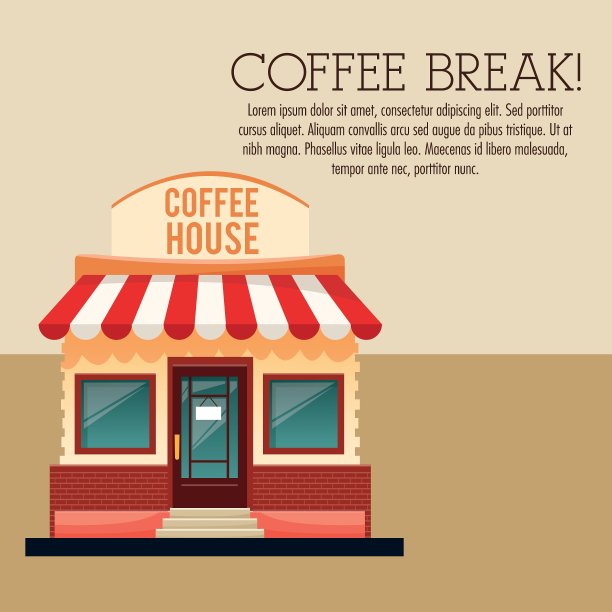 咖啡馆休息商店商店图标图形图片下载