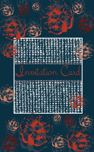 邀请卡与风格的鲜花图片下载