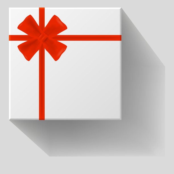 礼物用红色的蝴蝶结和丝带图片下载