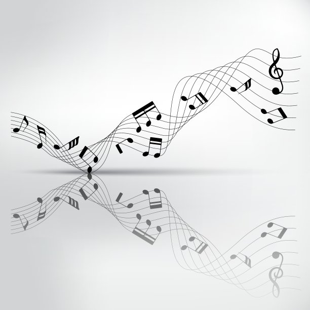 音乐和弦与阴影背景的反思图片下载