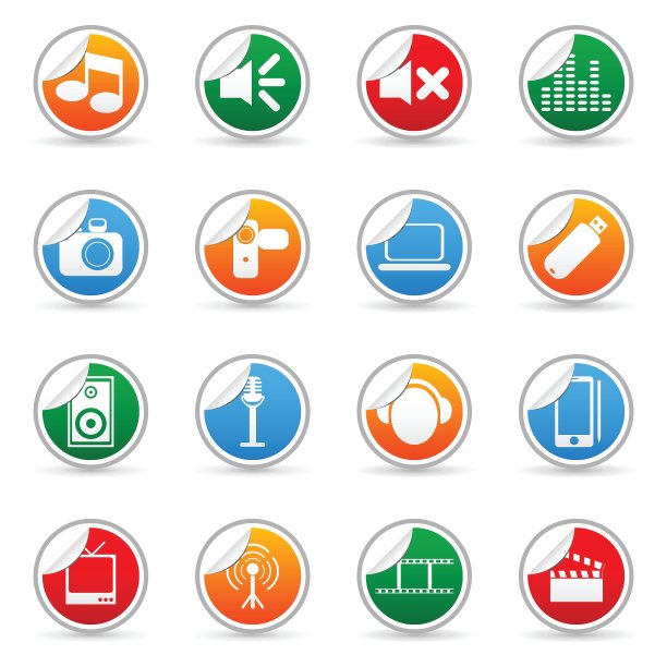 媒体标签图标图片下载