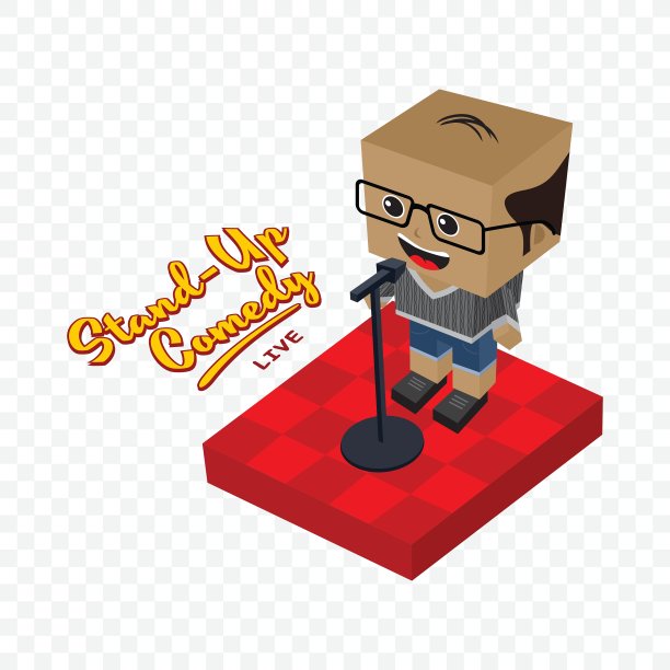 起立喜剧等距块卡通图片下载
