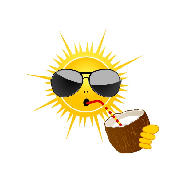 太阳喝椰奶图片下载