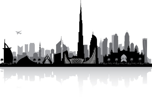 迪拜阿联酋城市轮廓线图片下载