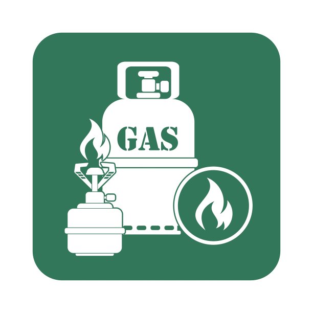 野营炉与煤气瓶图标图片下载
