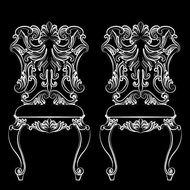 富丽堂皇的巴洛克洛可可式椅子图片下载