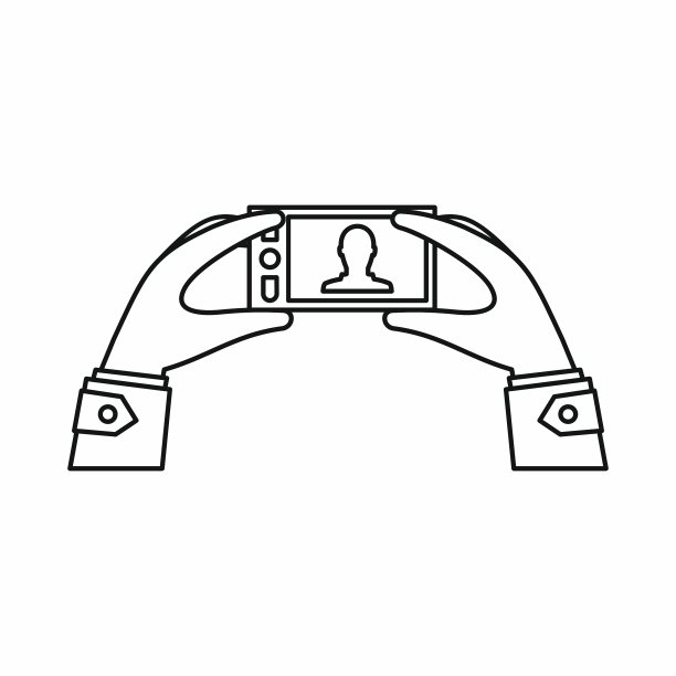 手拿着一个带有照片图标的手机图片下载