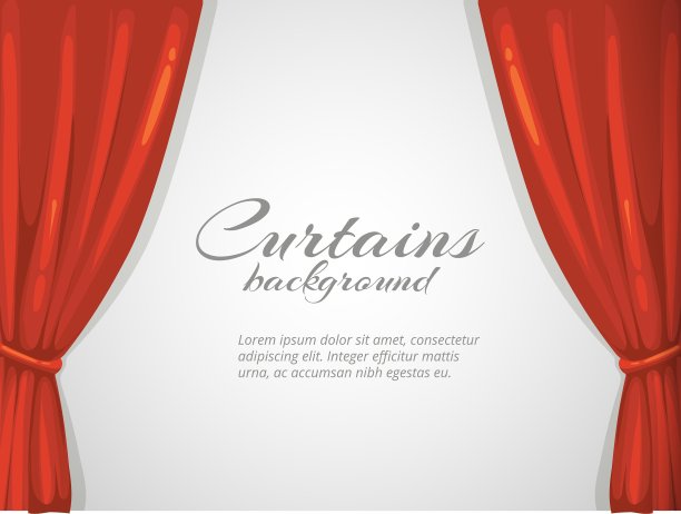 红色窗帘背景图片下载