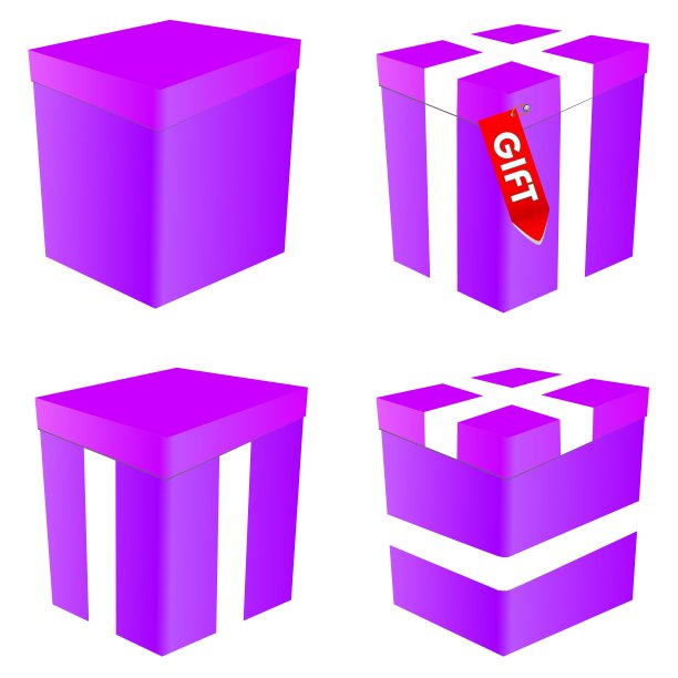 紫色的礼物盒图片下载