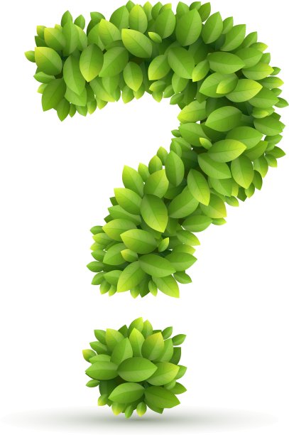 绿叶的问号字母图片下载