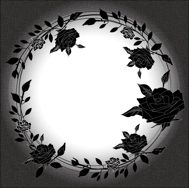花的背景与玫瑰黑色和白色图片下载
