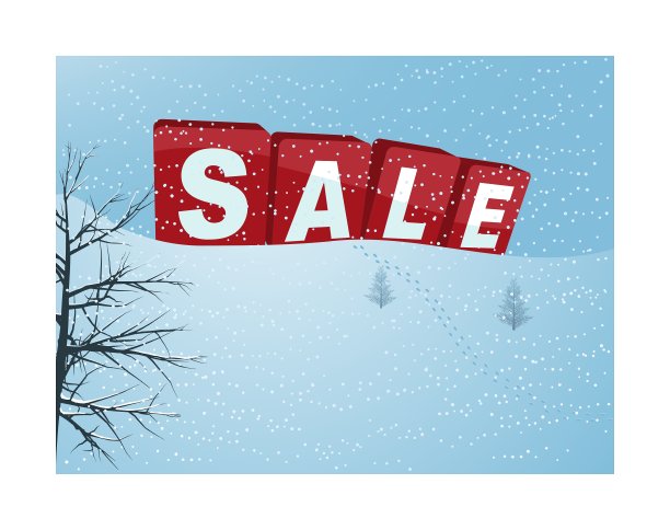 冬季销售的3D字母在雪山图片下载