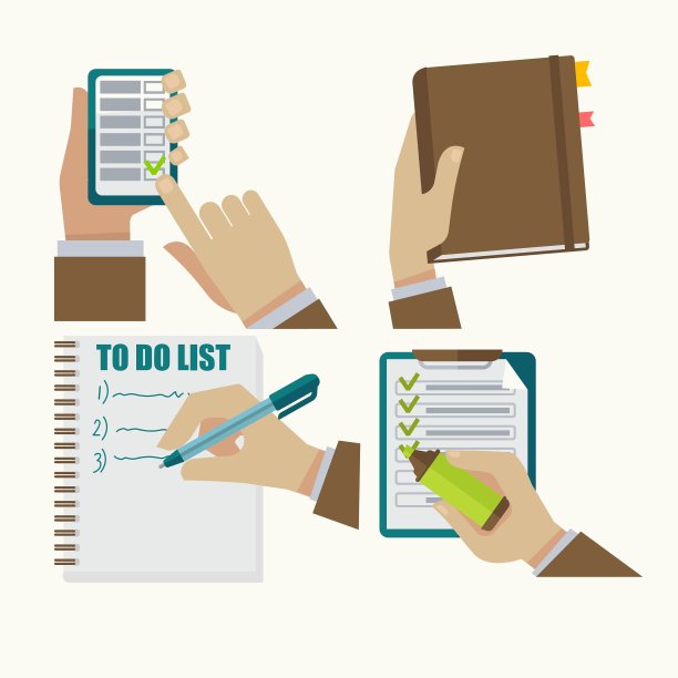 时间管理平面图标设置图片下载