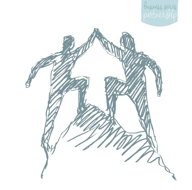 两个成功的攀登者团队合作图片下载