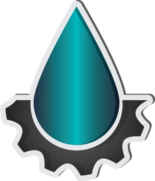 水滴和齿轮图标图片下载