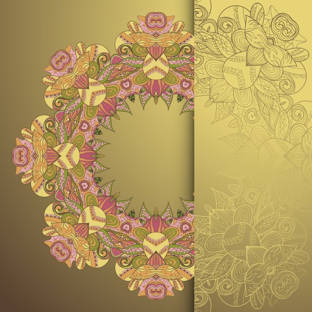 圈蕾丝手绘装饰卡图片下载