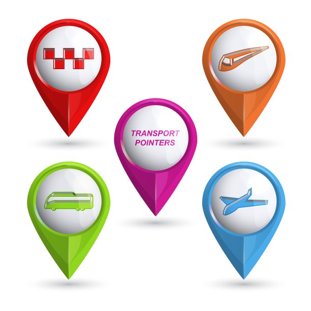 一组现代3D指针图片下载