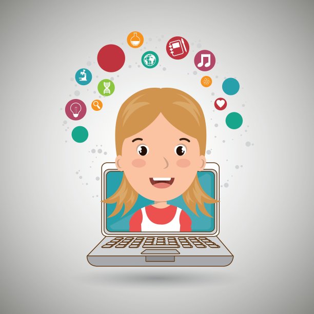 学生笔记本电脑创意学校图片下载