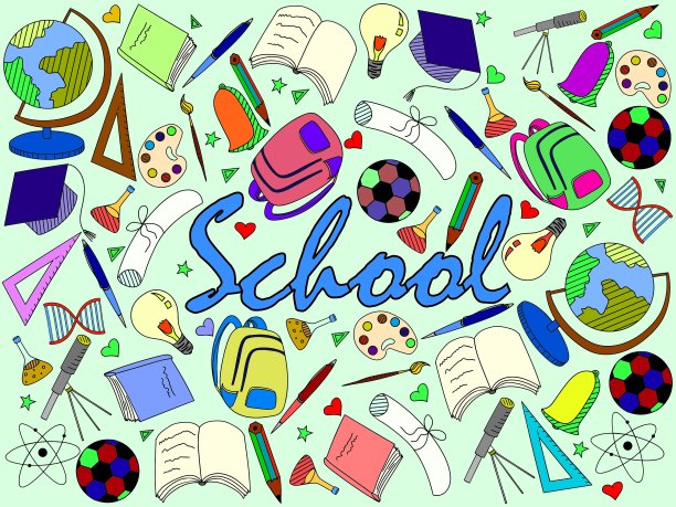 学校彩色书图片下载