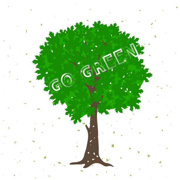 绿树剪影与积极的引用图片下载