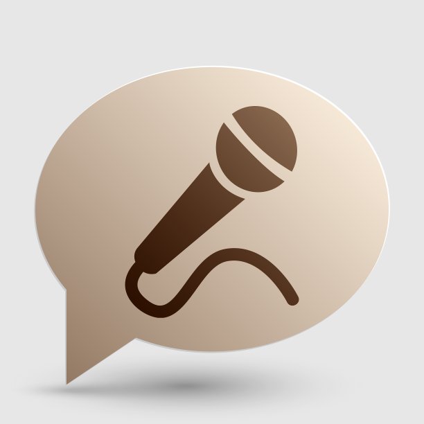 麦克风标志棕色渐变图标图片下载