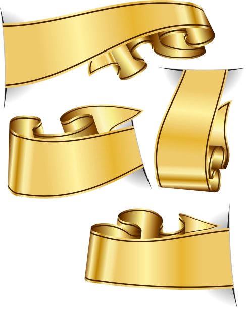 金色丝带集合图片下载