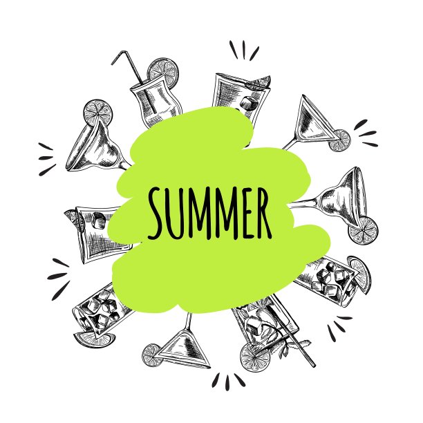 白色背景下夏日鸡尾酒图片下载