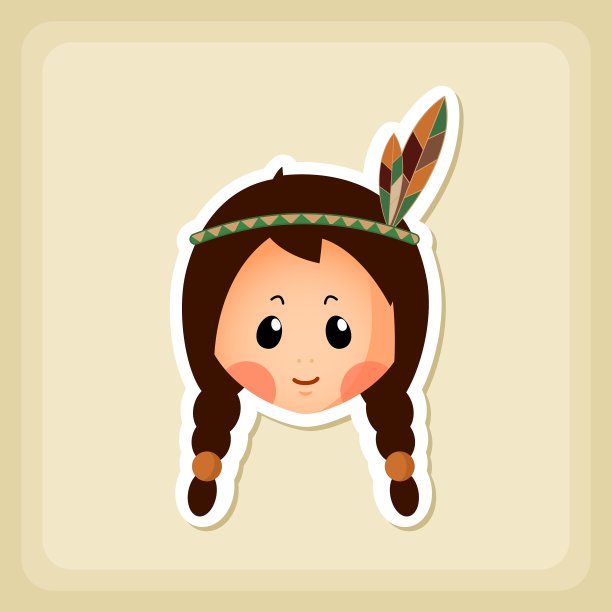 美国印第安儿童象征着感恩节图片下载