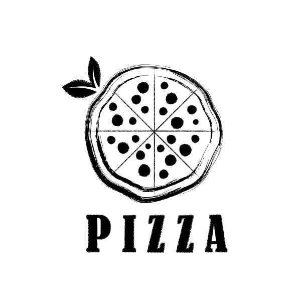 披萨与树叶设计模板图片下载